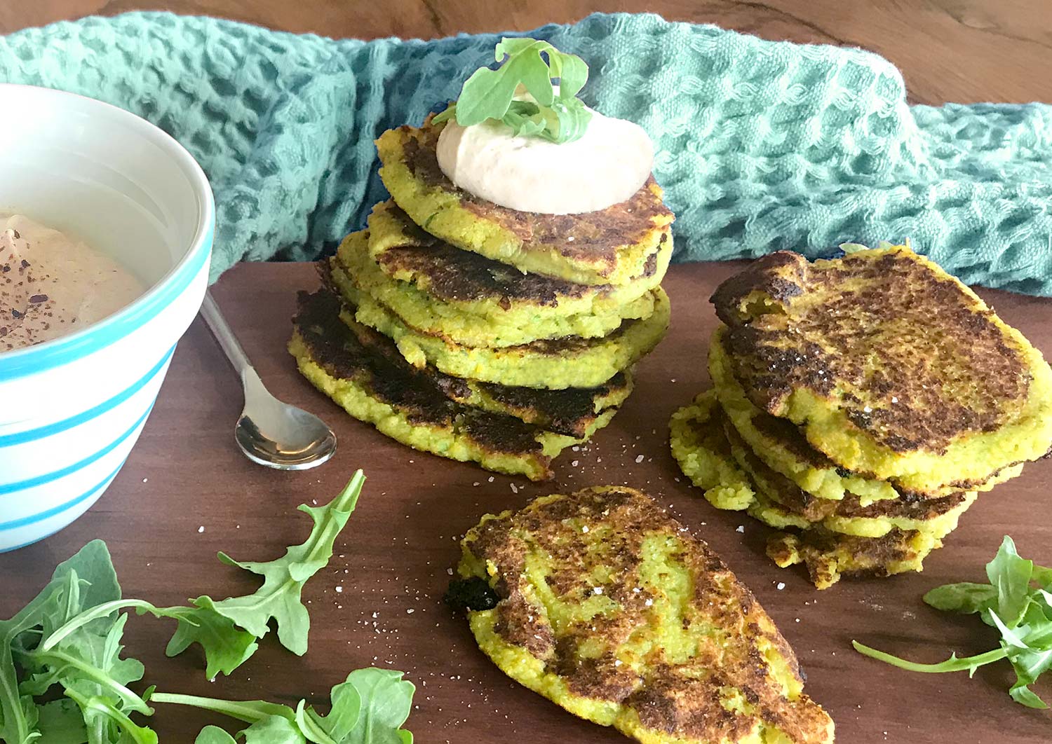 Zucchini Fritters with Chipotle Lime Dip