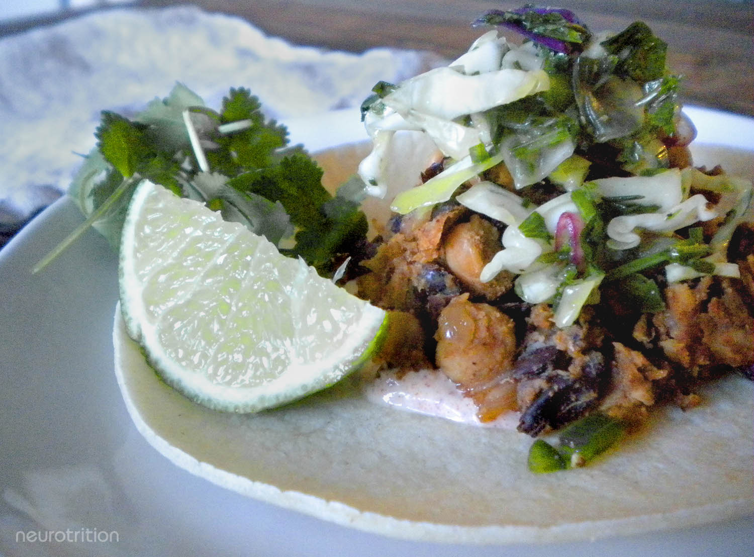 Refried Black Bean & Chickpea Tacos