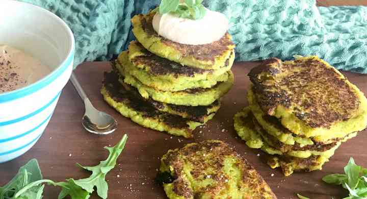 Zucchini Fritters with Chipotle Lime Dip