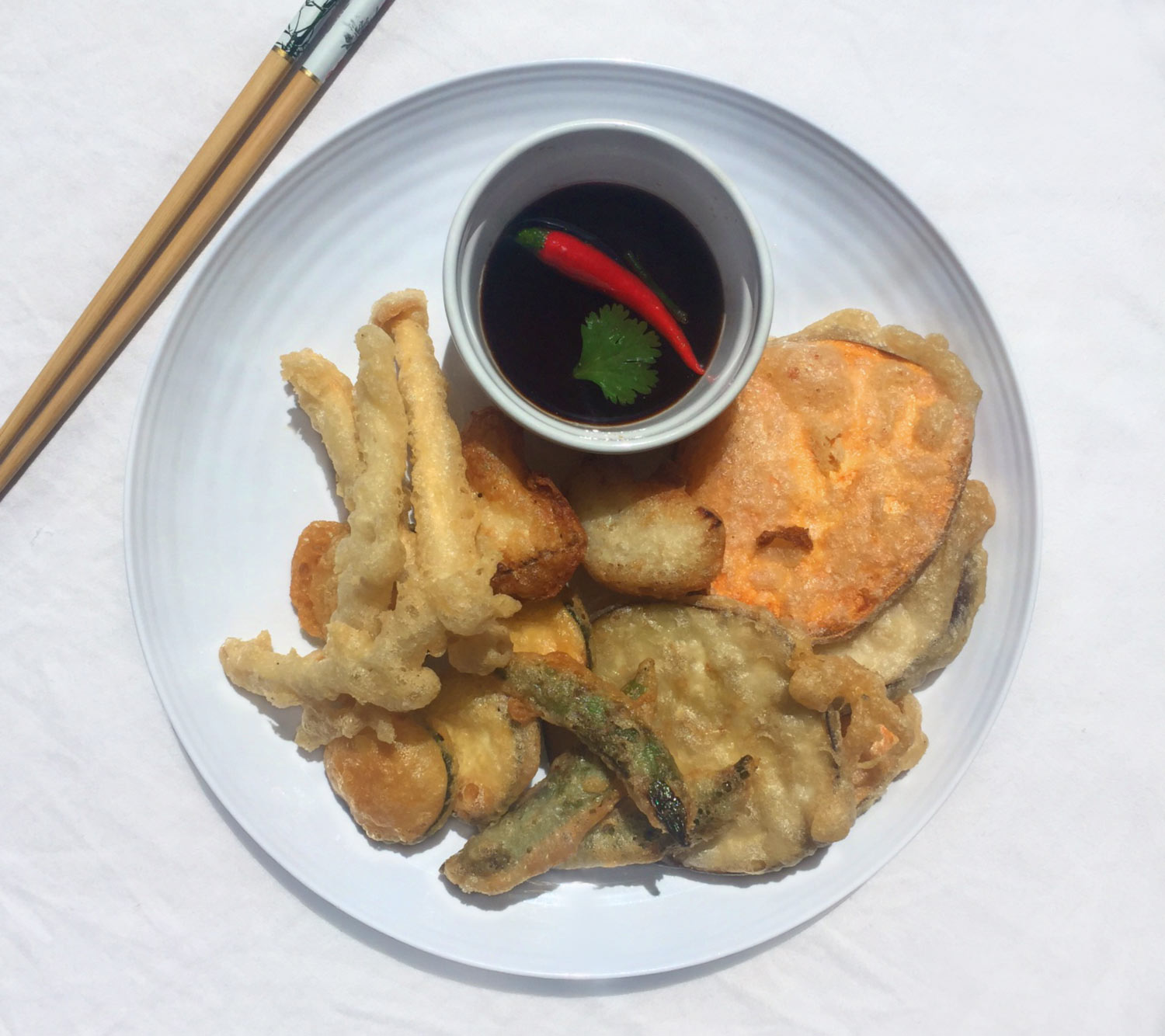 Vegetable Tempura With Ginger Garlic Dipping Sauce